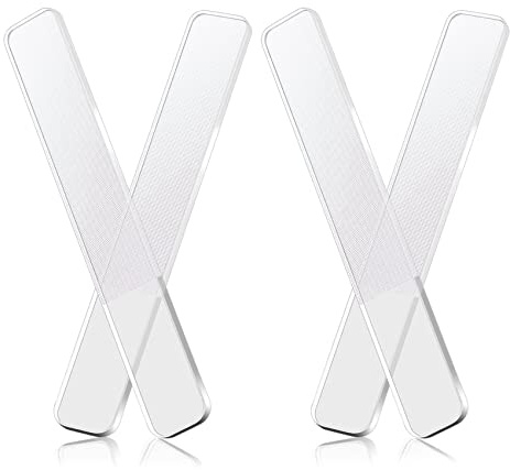 Fegtrty 2 x nagelputsare i glas – nanoglas nagelfilar, kristall, nagelpolerare, glans, för naturliga fingernails tånaglar