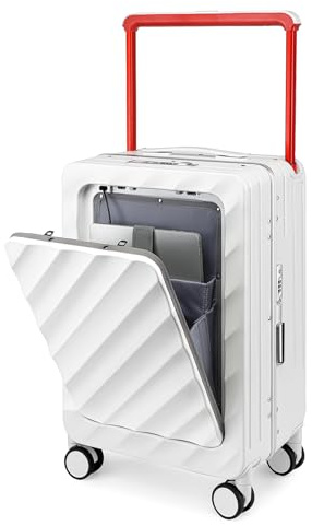 Sea choice Koffer Trolley mit Laptopfach Handgepäck Koffer Hartschale Reisekoffer aus PC mit Breite Griffe, USB-Anschluss, TSA Schloss, 4 Spinner Rollen, 37x23x56cm