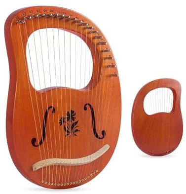 Anfänger harfe 16/19 Saiten Holz Mahagoni Harfe Klassisches Musikinstrument mit Tuning für Musikliebhaber Leicht zu erlernen(16A)