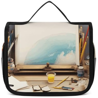 Dwrepo Trousse de toilette à suspendre pour femmes et hommes, trousse de maquillage portable et étanche, trousse de toilette de voyage, bureau créatif, 22,5 x 18,5 cm, trousse de toilette suspendue,