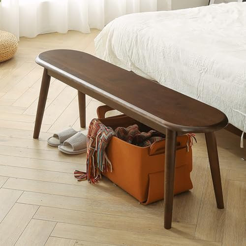 Massivholz Essbank mit Schuhregal Rustikale Eingangsbank für Küche oder Schlafzimmer 80 cm Holzbank für Esstisch oder Bettende