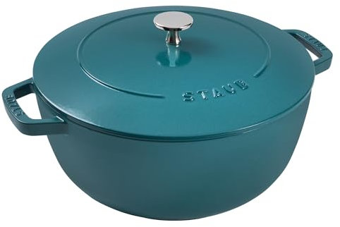 Staub Cast Iron Essential French Oven, Dutch Oven, 5-quart, serves 5-6, Made in France - Turquoise