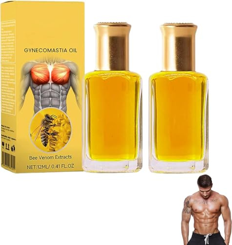 ThermoFirm Bee Gynecomastia Oil for Men, Advanced ThermoFirm Gynecomastia Oil, Natural Male Chest Support for Strengthen the Chest Muscles (2Pcs)