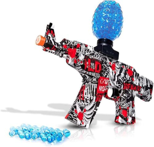 BuYou Gel Ball Blaster Fast Auto Blaster Electric with 31k Ammo for Adults Red (Red Camouflage) 14+ | Eyewear | Rechargeable | Garden | Outdoor Games Activities.