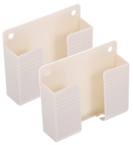 CONGARTENO 2pcs Wall Mounted Phone Charging Holders with Strong Adhesive No Drilling Storage Boxes for Bedside Table Bathroom Reusable Mobile Racks for Smartphones