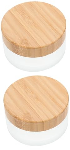 ELAYARD 1 Jeu Pots Verre Mat Avec Couvercle Lot De Récipients Cosmétiques Étanches Pour Crème Visage Et Beurre Corporel Petits Pots Maquillage Portables Et Réutilisables 2 Pièces