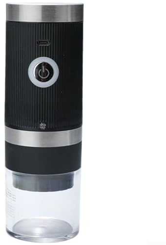 Moulin à café électrique portable avec batterie rechargeable USB, taille de mouture grossière à fine, grande capacité en acier inoxydable pour expresso et brassage à la maison (noir)