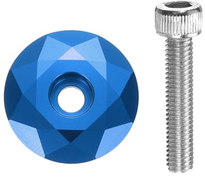 QUARKZMAN 1 1/4 OD Copertura Superiore Attacco Manubrio Bicicletta Lega Alluminio Testa Sterzo con Vite M6 per Mountain Bike Road Bike MTB, Blu