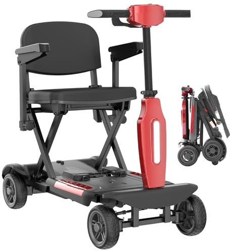 X11 Elektromobil Faltbar für Senioren, 250W Motor, 24V 15.6Ah Lithium Batterie Abnehmbar, 25–30KM Reichweite, 7KM/H Elektroroller mit Sitz, Leichtgewicht Reisescooter, Max. 120KG