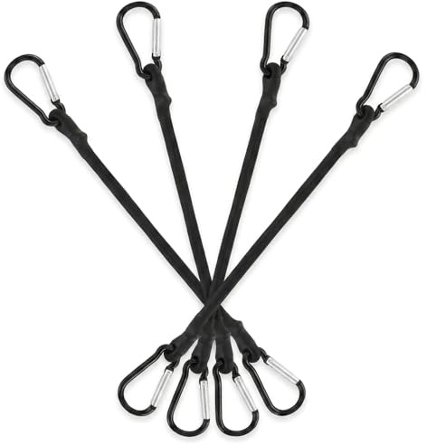 4PCS Heavy Duty Bungee Cords Elastic Shock Ropes Tie Down Straps 1 Metre Rubber With Coated Hooks For DIY Enthusiasts Luggage Roof Racks Festival Camping Cargo Securing Accessories Set