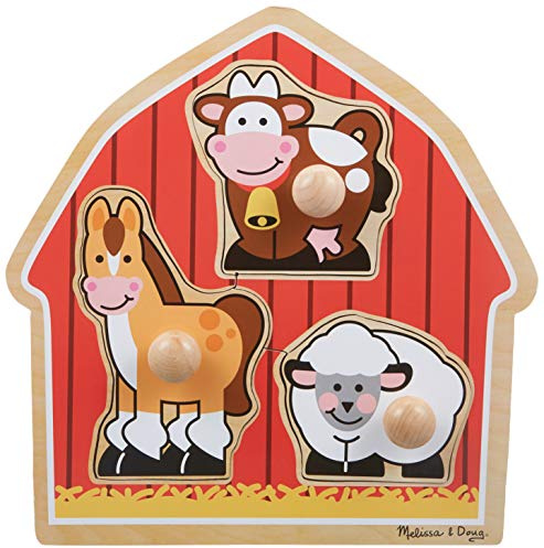 Melissa & Doug Puzzle in Legno per Bambini Fattoria degli Animali, Regalo Bambina e Bambino, Giochi a Incastro con Animali per Bimbo o Bimba, Gioco Puzzle Pezzi Grandi Bambini 2, 3, 4, 5 Anni