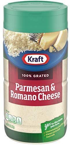 Kraft 100% Grated Parmesan & Romano Cheese Shaker (8 oz Bottle)