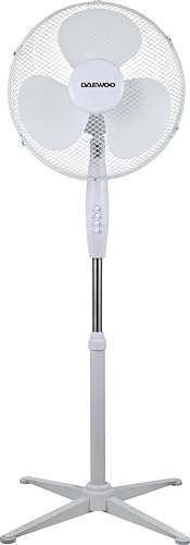 Daewoo Table Quiet Stand Fan 40 cm Adjustable Height Adjustable Height 40 cm White