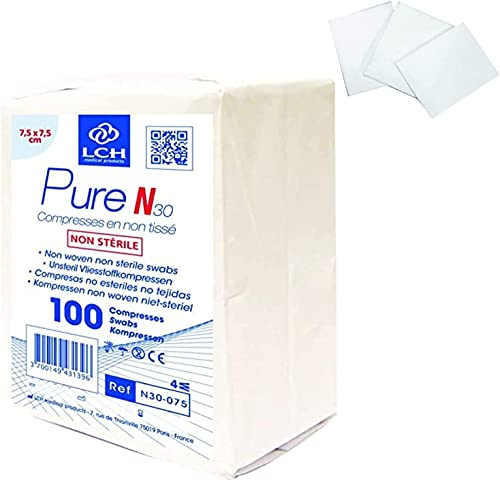 Lot de 10 Sachets de 100 Compresses Non Tissées Non Stériles (7,5 x 7,5cm) – Hypoallergéniques, Ultra-Absorbantes – Usage Médical et Domestique – Le Pro du Médical