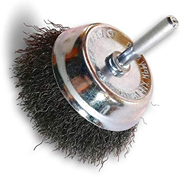 Lot de 10 brosses rotatives métalliques coupe Ø 75 mm | Sur tige Ø 6 mm | Fil acier Ø 0,20 mm souple | Pour perceuse ou visseuse à mandrin | Kibros 2575AVx10