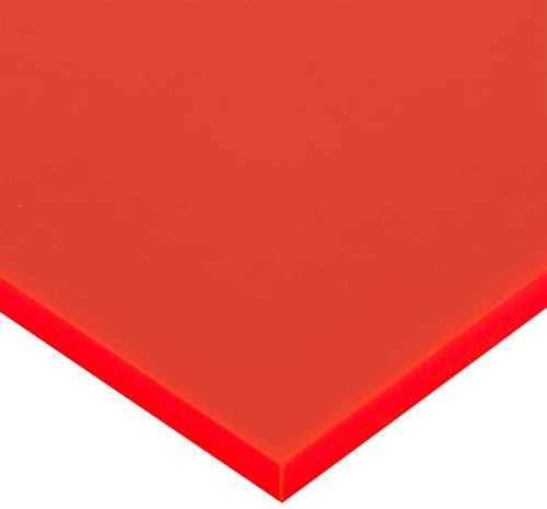 in-outdoorshop Zuschnitt Acrylglas Platte in unterschiedlichen Farben (500mm x 600mm x 5mm, rot fluoreszierend)