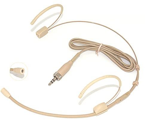 XGWTH Micro casque double supra-auriculaire à condensateur omnidirectionnel compatible avec système sans fil Sennheiser émetteur de poche 3,5 mm femelle à vis