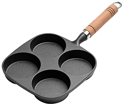 Sarten Para Huevos Fritos, SartéN Para Huevos De Hierro Fundido De 4 Tazas, Olla Antiadherente Para Huevos, MáQuina Para Hacer Panqueques Para Utensilios De Cocina De InduccióN Y Gas