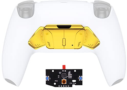 eXtremeRate RISE4 Ersatz Rück Paddles&Remapper Board für ps5 Controller Rise/RISE4 Remap Kit, Austauschbar K1K2K3K4 Back Button/PCBA Platine[KEIN Full Remap Kit]-Chrome Gold