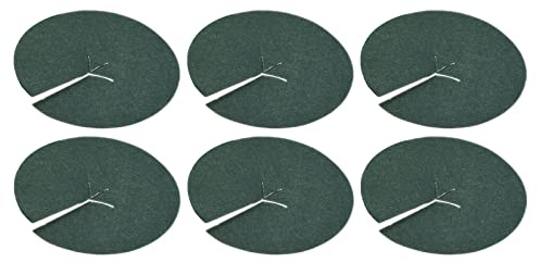 M METERXITY 18 Uds Mantillo Anillo - Redondo No Tejido Tela Árbol Protector Estera, Maceta Barrera Control malezas, Aplicar a Plantas Exterior (5.4, Verde Oscuro)