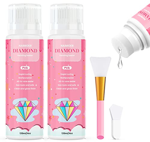 NAIMOER Sigillante per Diamond Painting, 240ml, Accessorio per Diamond Painting 5D Diamond Painting Colla Trasparente Pittura Diamante sigillante per Fissare e Sigillare Strass