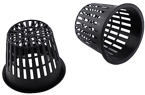 10 Stück Netztöpfe für den Garten, Geschlitzter Netztopf, Netzbecher, Korb für Hydrokulturpflanzen, Aquaponik, Wachsen, Klongartenarbeit (Schwarz)
