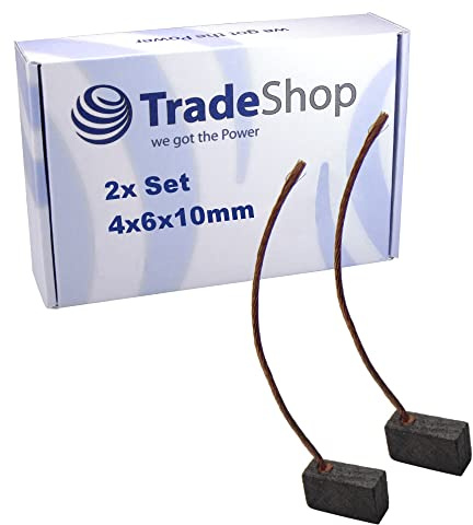 2x Trade-Shop Motorkohle Kohlebürste Schleifkohle 4mm x 6mm x 10mm 12-24 Volt für verschiedene KFZ-Motoren Rolltor Garagentor Antriebe Lichtmaschine
