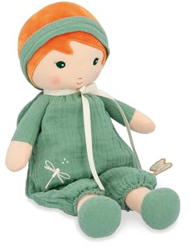 KALOO - Ömhet - Min 1:a Olivia-tygdocka - trasdocka 32 cm - chiffongoveraller - vacker presentask - anpassningsbar tejp - från födseln, K200011