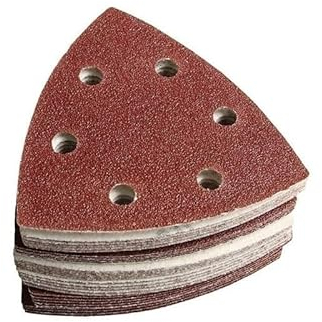 Generisch 70 Stück Delta-Schleifdreiecke 90x90mm, Schleifpapier Für Dreieckschleifer, 6-Loch Staubfrei, Je 10 X Körnung P40/P60/P80/P120/P180/P240/P400