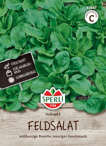 Sperli Feldsalatsamen Volhart 3 | Gemüsesamen Salat | Frosthart & Schnellwüchsig | Ideal für Freiland & Gewächshaus | Hochwertige Salatsamen für Gemüsebeet & Balkongarten | Premium Gemüsesaatgut