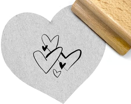 STEMPEL Herzstempel | Motivstempel mit HERZ zum Kartenbasteln Herzmuster zum Füllen und Verzieren auf Papier Scrapbook und Fondant