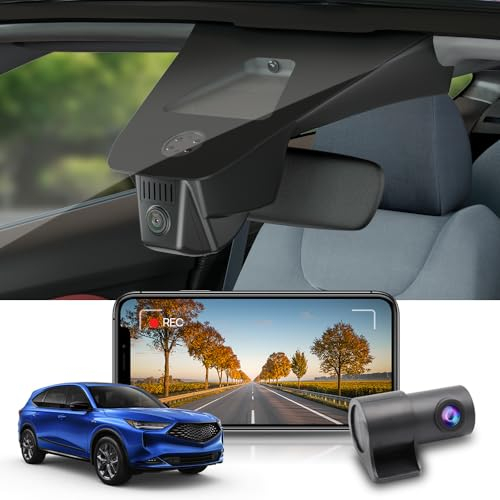 Fitcamx Dashcam Vorne Hinten 2160P+1080P Kompatibel mit Acura MDX 2022 2023 2024 4th Gen (with Auto Dimming Mirror), OEM Dashcam 4K Video WiFi, Loop-Aufnahm, G-Sensor, WDR, Night Vision, 128GB-Karte