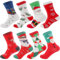 Snarflun 8 Pares Calcetines Navidad Personalizados, Calcetines Navideños Mujer, Navidad Algodón calentitos de Invierno, Mujer, Talla Única 35-40
