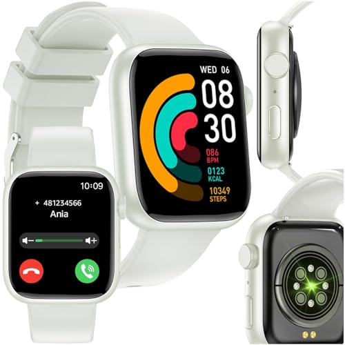 FOREVER Smartwatch IGo Watch 3 Weiß – Smartwatch Damen und Herren 1.83 Zoll - Sportuhr Fitness Tracker mit Schrittzähler und Schlaftracker - Smart Watch für Android und iOS - Wasserdicht IP67
