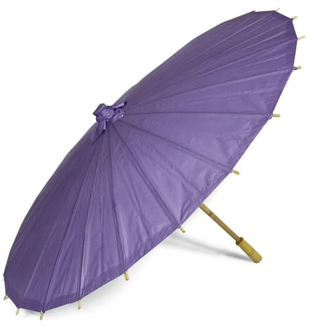 OLILLY - Large Paper and Bamboo Umbrellas (Diameter 88 cm) - Pack of 10 or 50 Umbrellas - Wide choice of colours available, purple, 10 Ombrelles