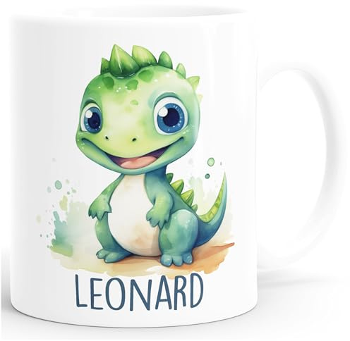 SpecialMe® Kindertasse aus Keramik personalisiert mit Namen Tiermotive Katze Hund Pferd Geschenk für Jungen Mädchen Weiss standard