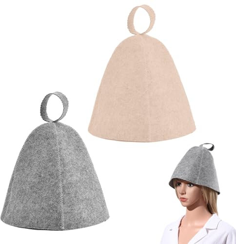 Lot de 2 chapeaux de sauna en feutre, bonnet de sauna, accessoire de sauna, chapeau de sauna idéal pour homme et femme