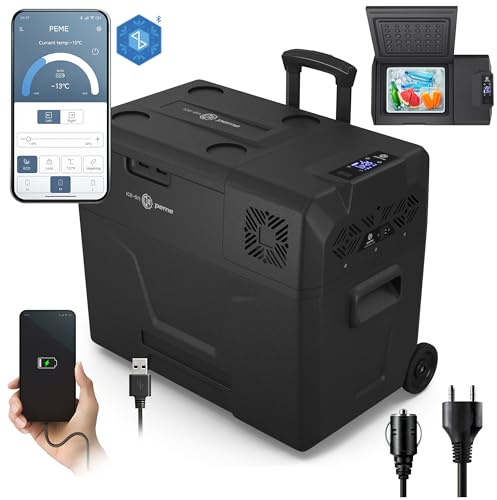peme Kompressor Kühlbox Auto Elektrisch Kühlschrank Kühlbox Camping Tragbar Kühltruhe Groß L Autokühlschrank Heizfunktion Gefrierbox mit Strom Steckdose LCD Display 12 24V 220 240 V 39L – Expedition
