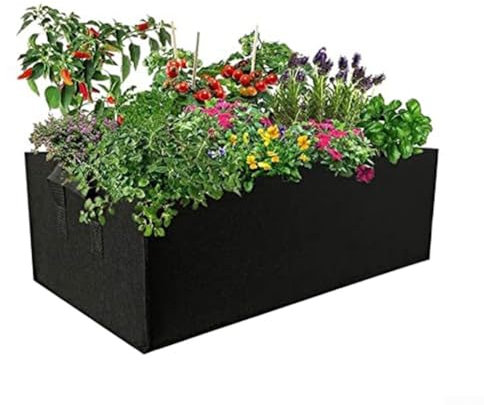 HpLive 4 Stück Rechteckige Filz-Pflanztasche, Atmungsaktive Vliesstoff-Pflanzbeutel für Gemüse Kartoffeln Tomaten Balkongarten(50x30x20)