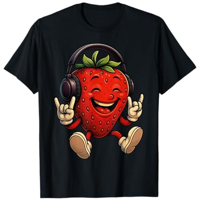 Erdbeere am Rocken | Süßes Erdbeermotiv mit Pommesgabel T-Shirt