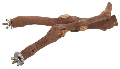 Toyvian 2pcs Parrot Perch Stand Natural Grapevine Climbing Branches for Cage Birds Paw Grinding Stick Durable Bird Supplies for Parakeet Cockatiel Budgie