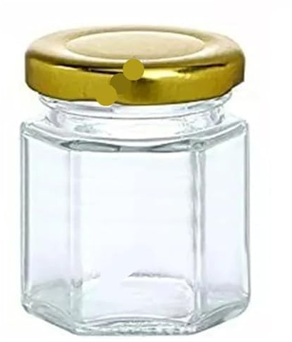 YGLONG Marmeladengläser 6er-Pack sechseckige Mini-Marmeladengläser aus Glas, 60 ml, sechseckige Gläser mit Deckel for Marmelade, Süßigkeiten, Honig, Hochzeitsgeschenke