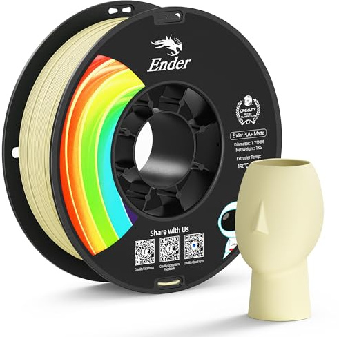 Creality Mattes PLA+ Filament 1,75 mm Beige, 1 kg (2,2 lb) 3D-Drucker-PLA-Filament ohne Glanz, geringe Verformung, minimale Schichtlinien, lebendige Farben, Maßgenauigkeit +/- 0,02 mm, mattes Beige