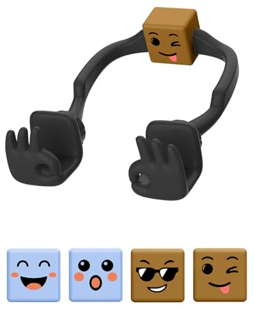 Stocking Fillers for Teen Boys Girls Men Phone Stand with 2Pack Mood Cube | Gifts for Teenage Boys Girls Women Men Presents for Christmas Mum Dad Kids Adults OK Gesture Phone Holder for Desk