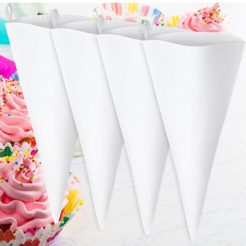 Classicseali 4PCS Large Piping Bags,Cotton Piping Bags Reusable, Hanging Cake Pipings Bag, Used to Decorate Various Cake Cookies, Cream Puff, Ice Cream, Donut Filling, White&18 Inch