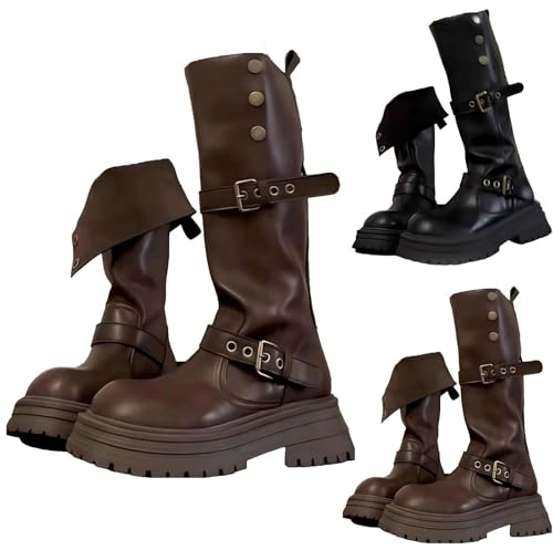 Stivali alti al ginocchio per ragazze, stivali da equitazione in pelle morbida stivali invernali caldi suola spessa Y2K hip hop stivali lunghi per bambini casual moda scarpe da ballo per Natale