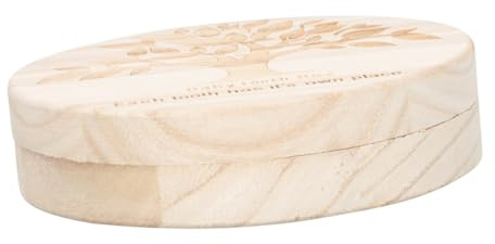 Caja de Madera de Recuerdos Organizador Circular para Dientes de Leche | Ñiño y Niño, Conserva Cabello Fetal, Caja de Recuerdos para Niño Niña, 1