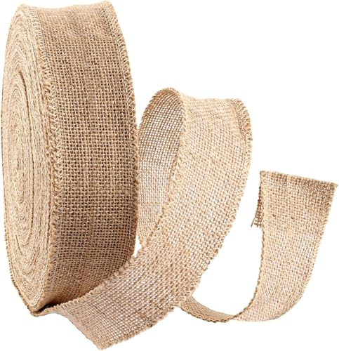 LDHHYH Juteband Natur 4cm Breit 40m Juteband Breit für Hochzeitsdeko Basteln und Gartenarbeit Geschenkband Natur mit Vernähten Kanten Zuverlässig