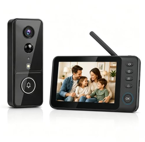 Zeerkeer Timbre Inalámbrico con Cámara y Pantalla 4.5 Sin WiFi