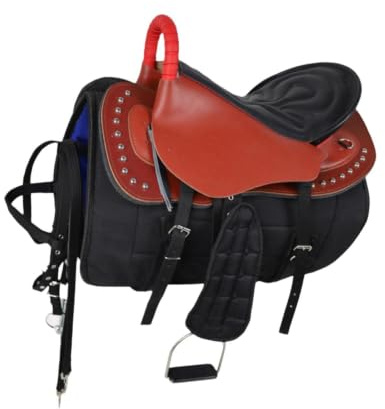 Wswqop Juego de Silla de Montar para Caballo, Equipo de Equitación, Accesorios Deportivos, Práctico, Fácil de Limpiar, Acolchado Grueso, Montaje In